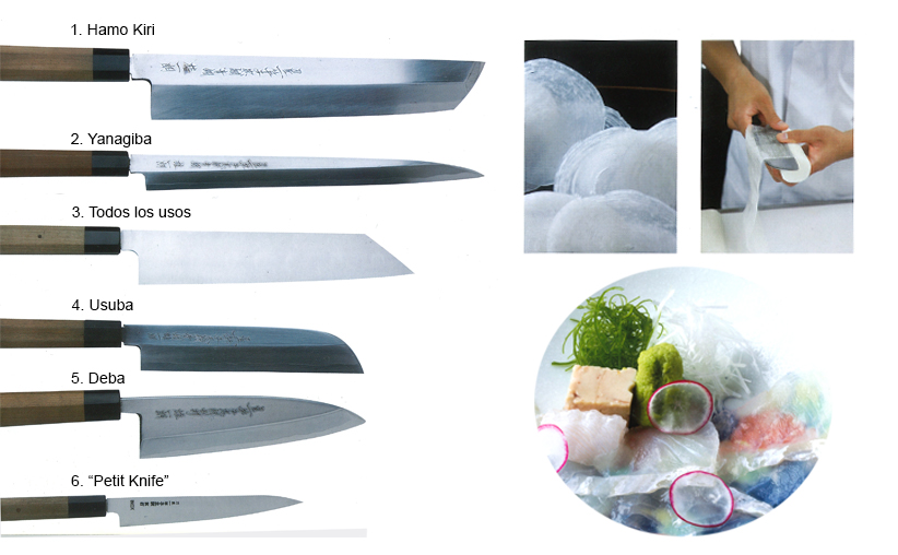 Cuchillos y utensilios de la cocina japonesa